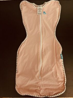 Love to Dream Pink Swaddle Sleep Sack with Striped Trim